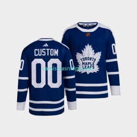 Camiseta Toronto Maple Leafs Personalizado Adidas 2022 Reverse Retro Azul Authentic - Homem